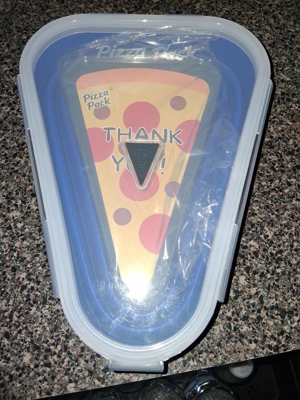 Pizza Pack Slice Container in Blue and Clear